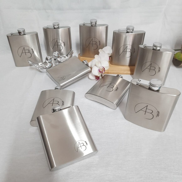 Porta whisky de inox 6oz - 0390 Padrinhos\Noivos\Festa