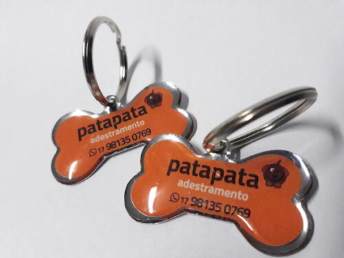 50 Chaveiros Pet Personalizado - Ossinho -plaquinha Pingente