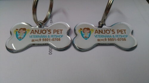 50 Chaveiros Pet Personalizado - Ossinho -plaquinha Pingente
