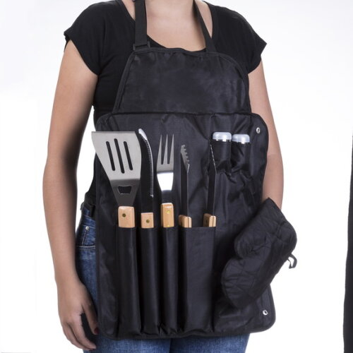 Kit churrasco com avental-5184