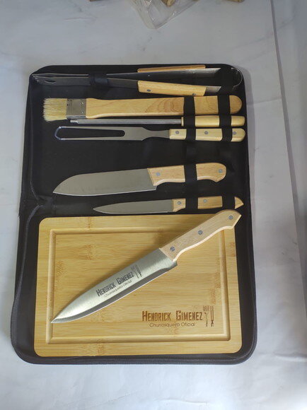 Kit Churrasco com Tabua - 94104 -presente Luxo
