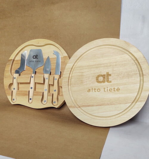 Kit Queijo para Padrinhos\noivos\casais - 8542 - 05 Peças