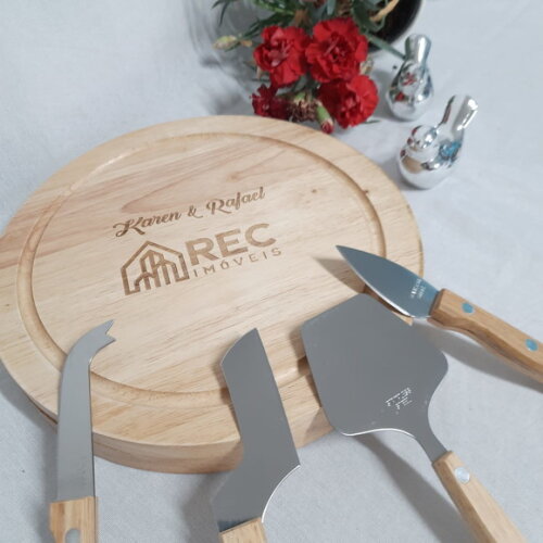 Kit Queijo para Padrinhos\noivos - 8542 - 05 Peças
