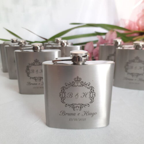 Porta whisky de inox 6oz - 0390 Padrinhos\Noivos\Festa