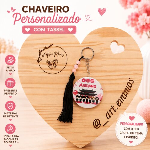Chaveiro Personalizado Com Tassel Kpop Anime Geek Presente Criativo Artesanal