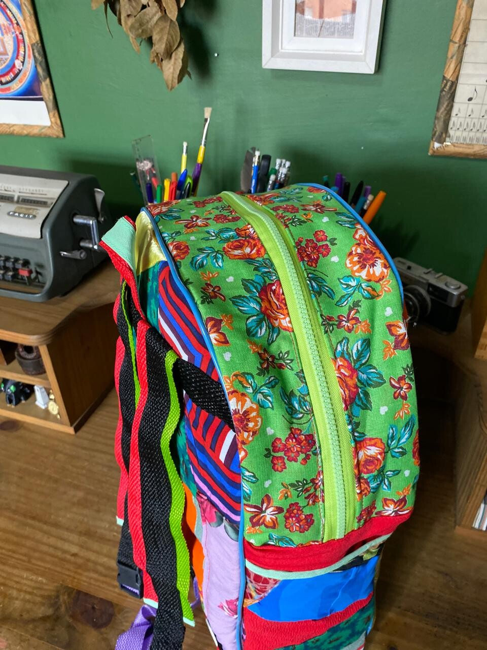 Mochila de retalhos porta notebook