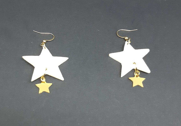Brincos Em Aço Inoxidável E Pingentes De Estrela