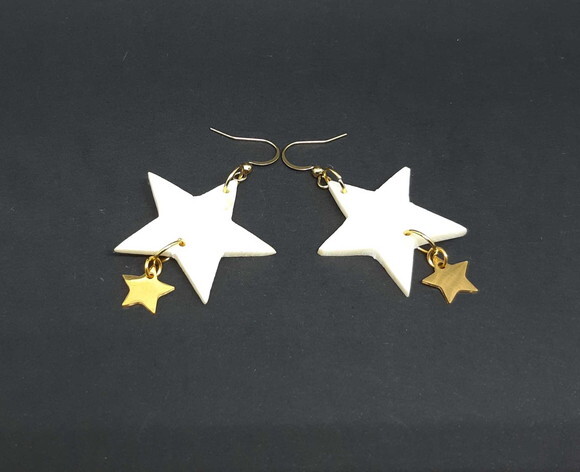Brincos Em Aço Inoxidável E Pingentes De Estrela