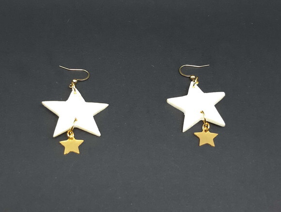 Brincos Em Aço Inoxidável E Pingentes De Estrela