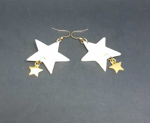 Brincos Em Aço Inoxidável E Pingentes De Estrela
