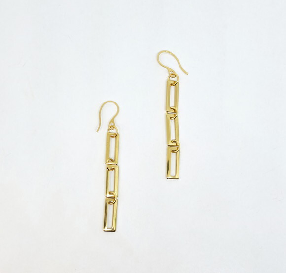 Brincos Longos em Aço Inoxidável Dourado