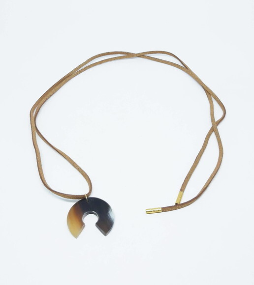 Colar Choker em Couro Ecológico Marrom