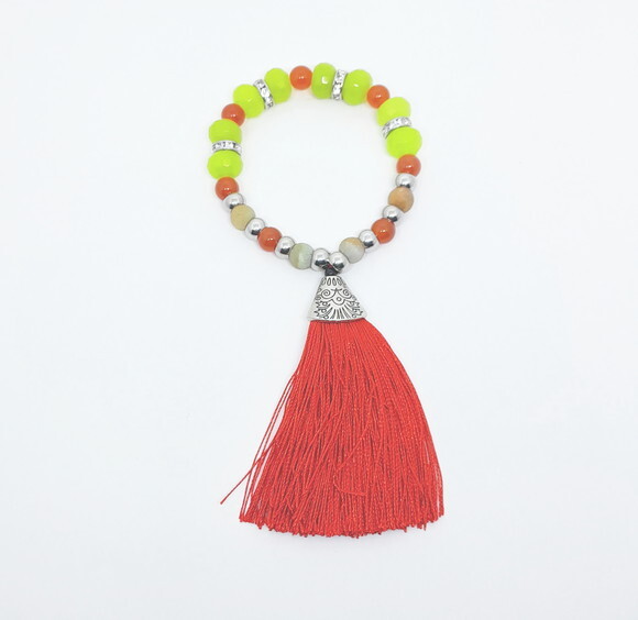 Pulseira em Briolet de Jades E, Ágatas e Estrass