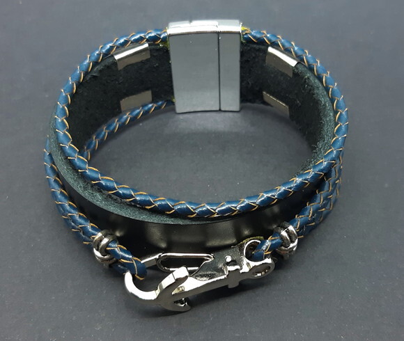 Pulseira Em Couro Natural E Fecho Magnético