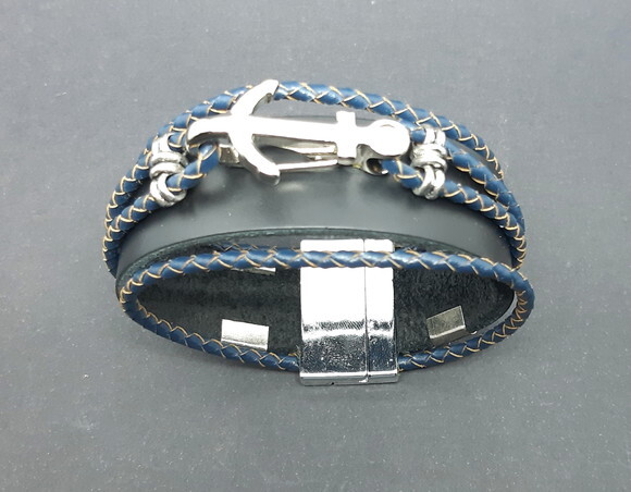 Pulseira Em Couro Natural E Fecho Magnético