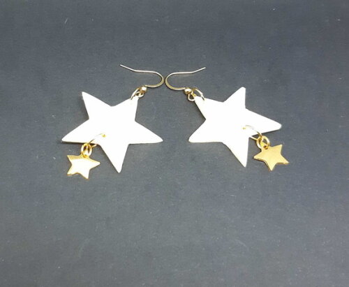 Brincos Em Aço Inoxidável E Pingentes De Estrela