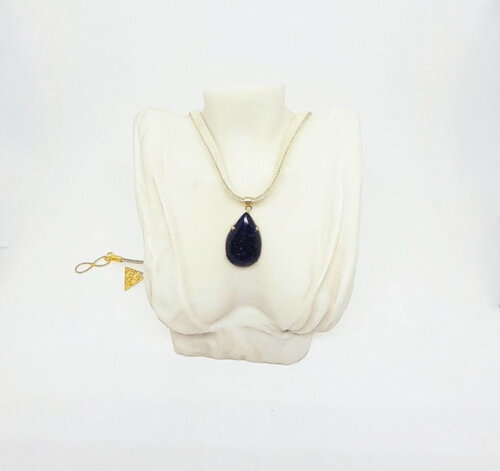 Colar Choker em Camurça Natural, Pedra Estrela e Aço