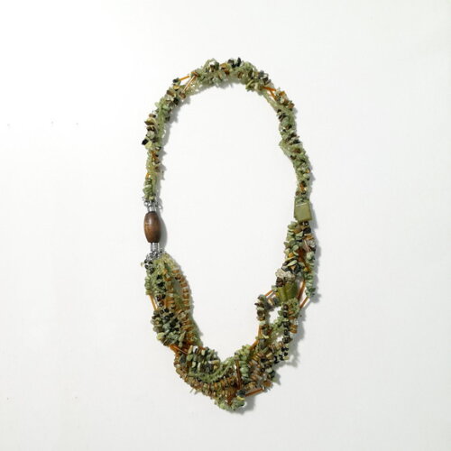 Colar em Turquesa Natural, Jade, Olho de Tigre e Cristal