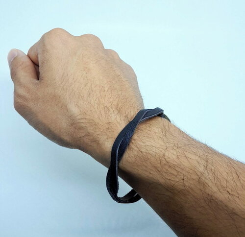Pulseira Dupla Trançada Unissex em Couro Natural Marrom