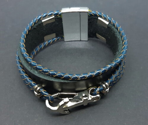Pulseira Em Couro Natural E Fecho Magnético