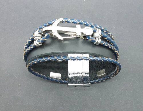Pulseira Em Couro Natural E Fecho Magnético