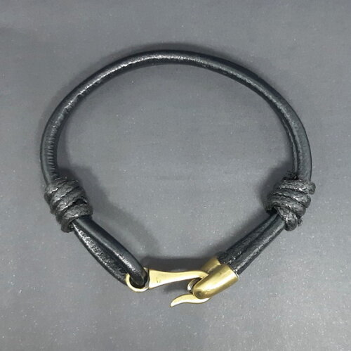 Pulseira Masculina em Couro Natural e Fecho Gancho