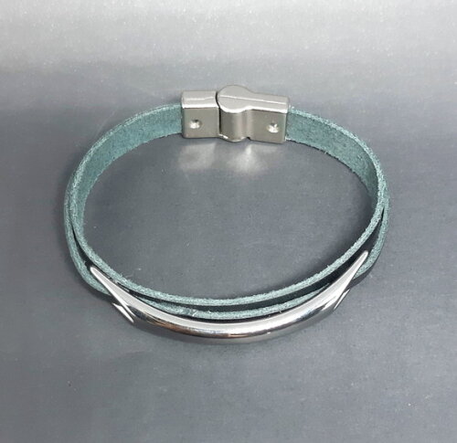 Pulseira Masculina em Couro Natural e Fecho Magnético