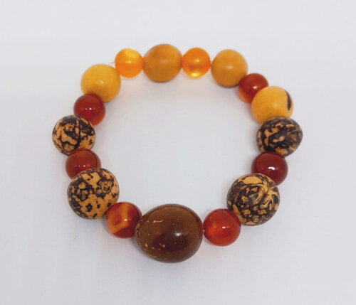 Pulseira Shambala em Sementes e Pedras Naturais