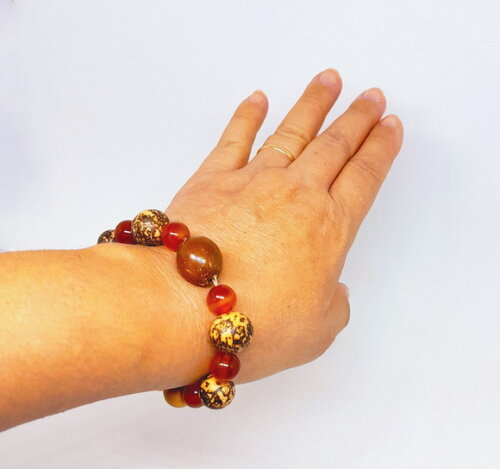 Pulseira Shambala em Sementes e Pedras Naturais