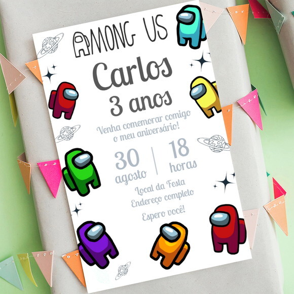 Convite Aniversário Among Us