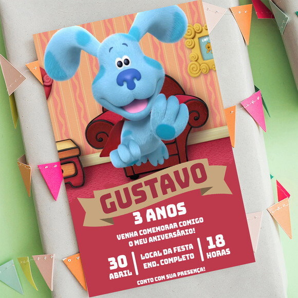 Convite Aniversário as Pistas de Blue