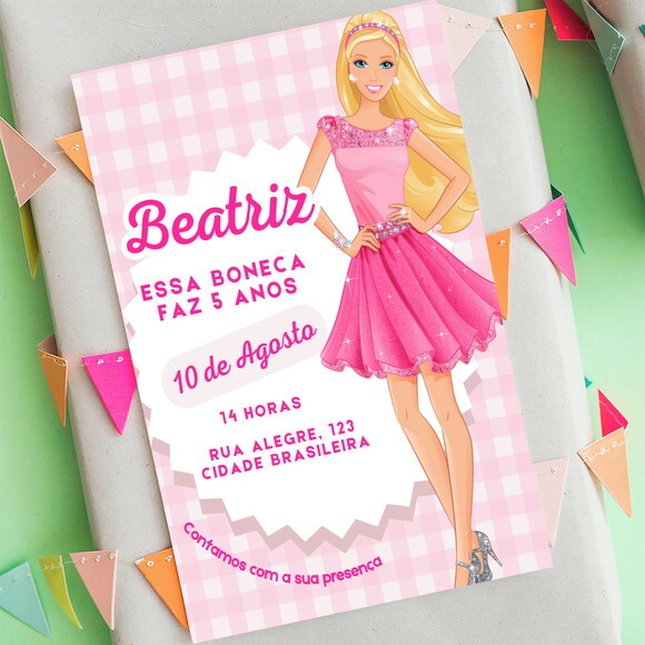 Convite Aniversário Barbie Digital