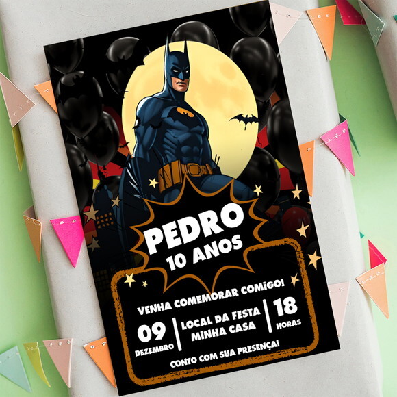 Convite Aniversário Batman