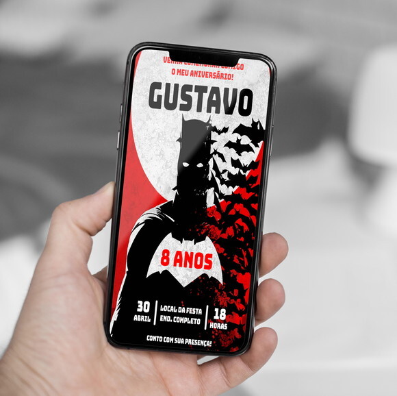 Convite Aniversário Batman Morcegos