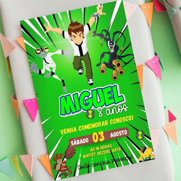 Convite Aniversário Ben 10 Digital