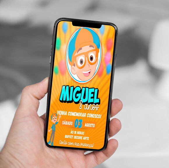 Convite Aniversário Blippi