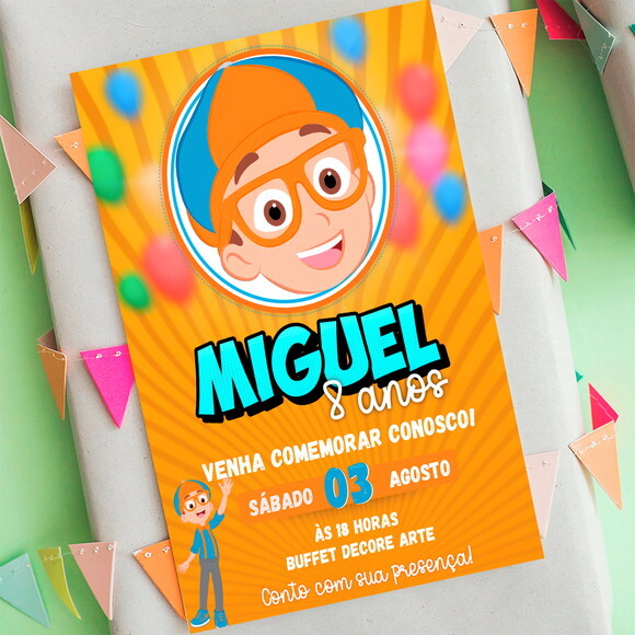 Convite Aniversário Blippi