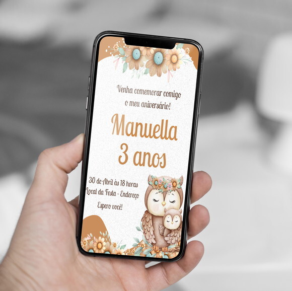 Convite Aniversário Corujinhas