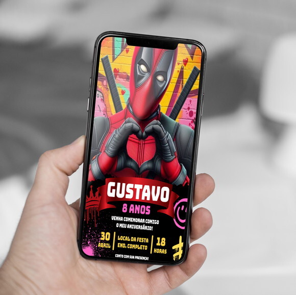 Convite Aniversário Dead Pool