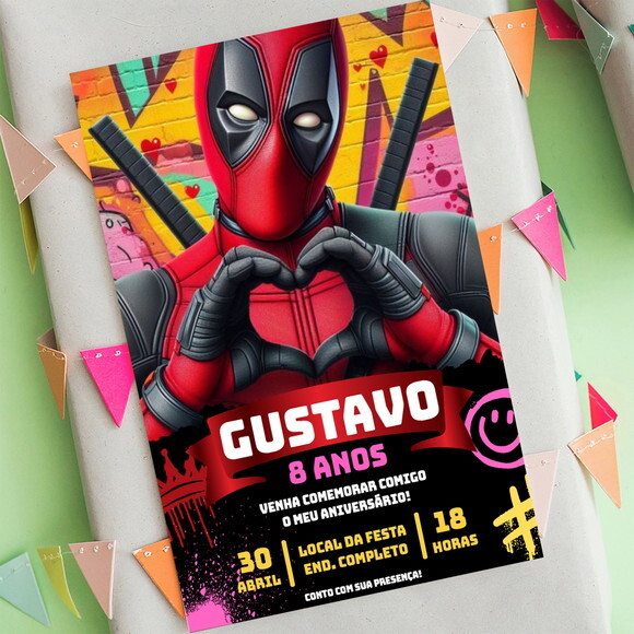 Convite Aniversário Dead Pool