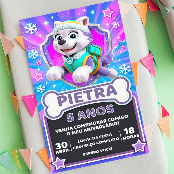 Convite Aniversário Everest Patrulha Canina
