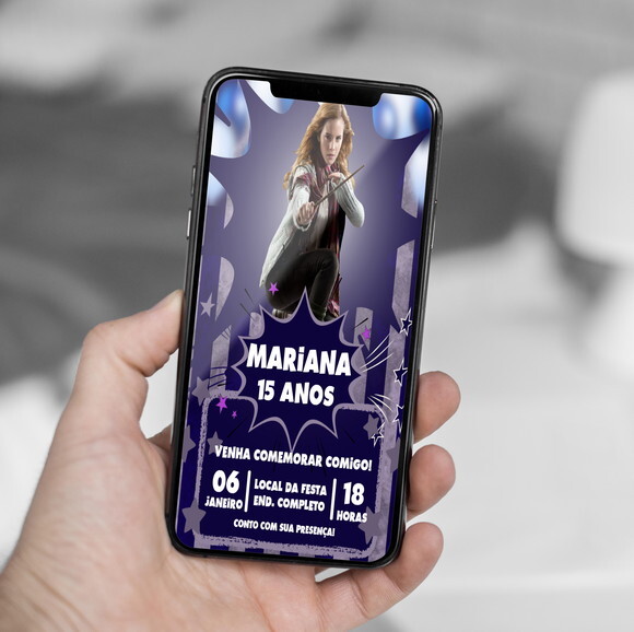 Convite Aniversário Hermione Harry Potter