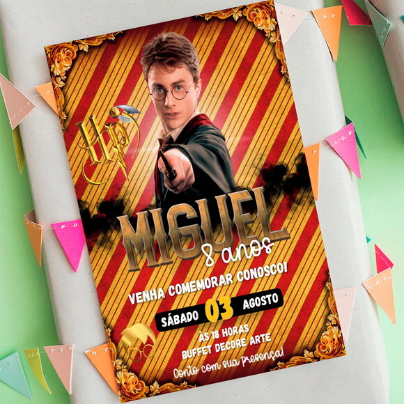 Convite Aniversário Harry Potter Digital
