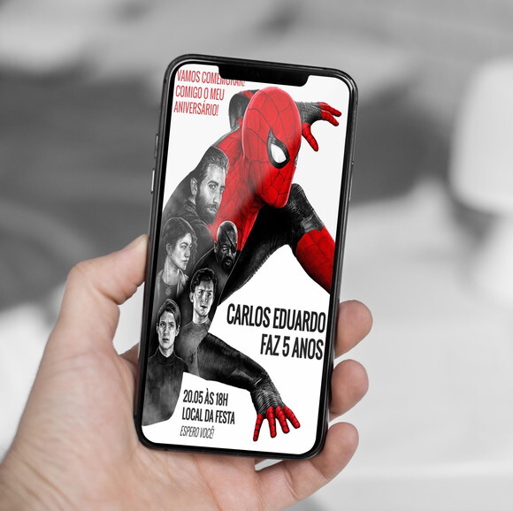 Convite Aniversário Homem Aranha Digital
