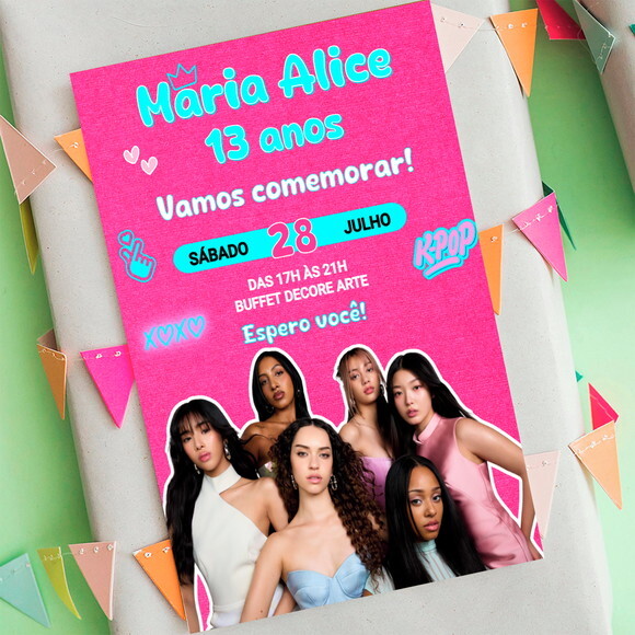 Convite Aniversário Katseye Kpop