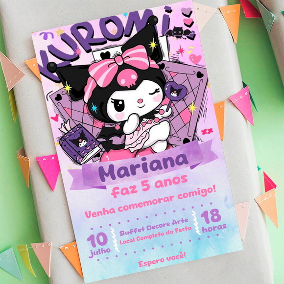 Convite Aniversário Kuromi