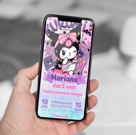 Convite Aniversário Kuromi
