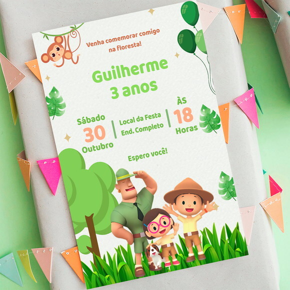 Convite Aniversário Leo Guarda da Floresta