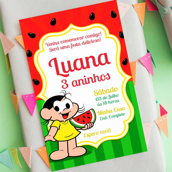 Convite Aniversário Magali Turma da Monica