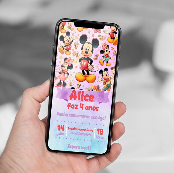 Convite Aniversário Mickey Mouse